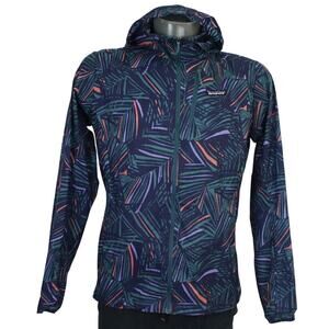 Patagonia Houdini Jacket Womens L Tropical Print Hooded Windbreaker Lightweight